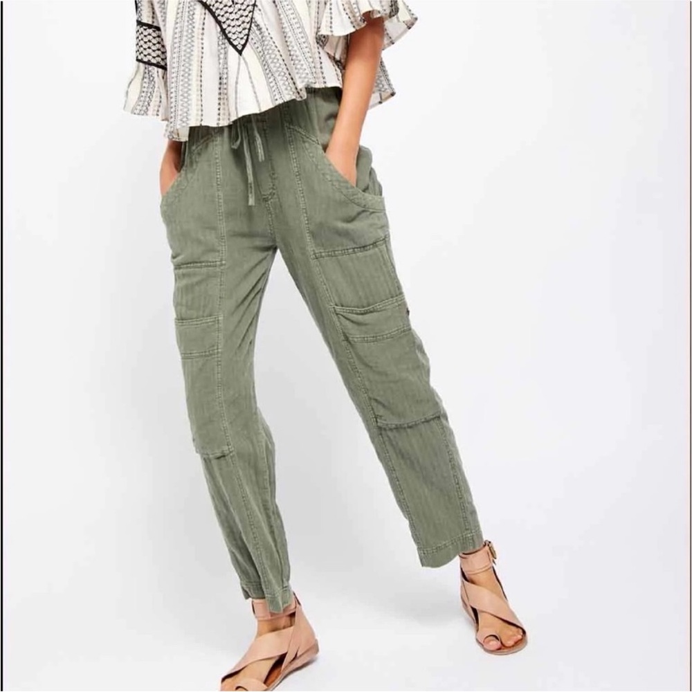 Free People Sage Green Cropped Pants